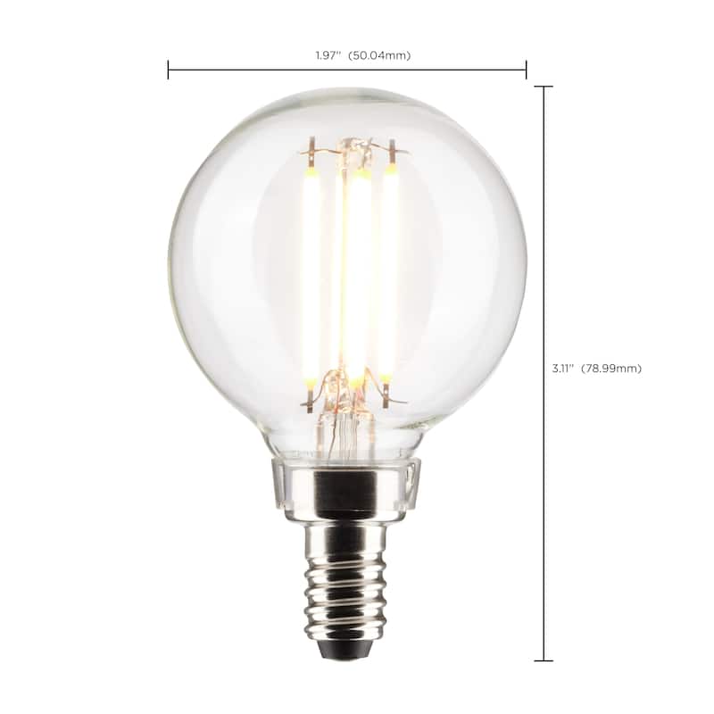 4 Watt G16.5 LED Clear Candelabra Base 5000K 120 Volt 2-Pack