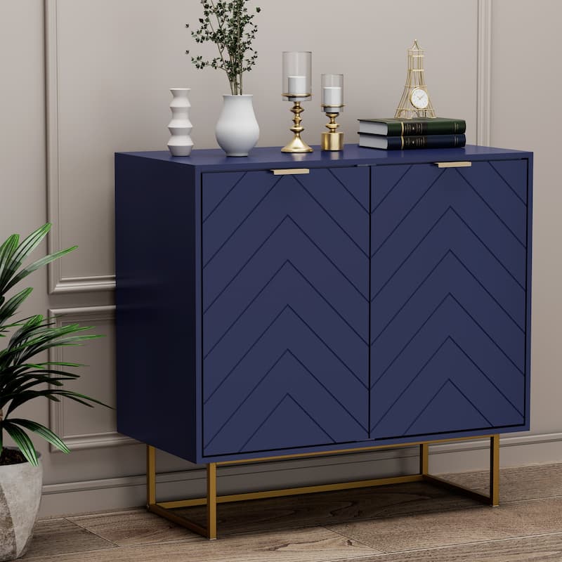Sideboard Buffet Cabinet with Storage Adjustable Shelf Cabinet for Living Room, Kitchen - Navy Blue