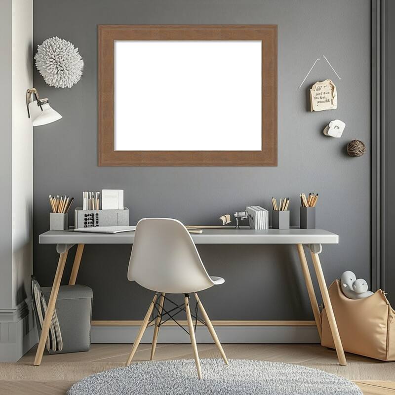 Amanti Art Alta Brown Grey Framed Dry Erase Magnetic Board