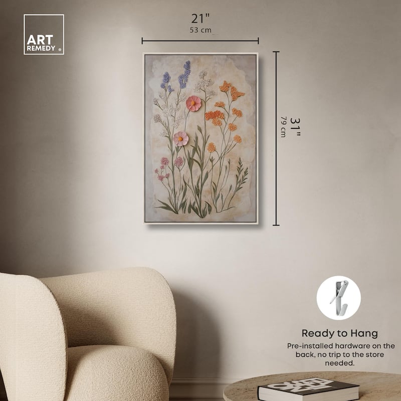 Sculpted Flora Frieze I Canvas by Art Remedy