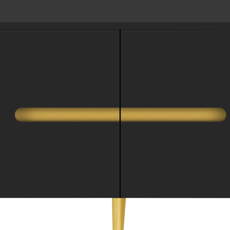 Roomfitters Minimalist TV Stand for up to 85 Inch TV, Entertainment Center with Four Spacious Cabinets