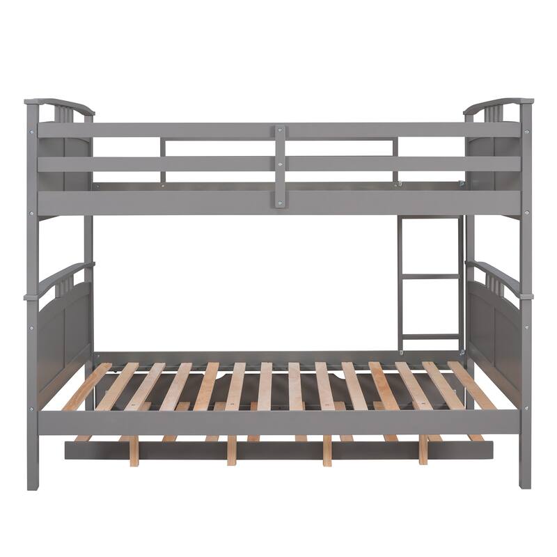 Full-Over-Full Bunk Bed with Twin size Trundle , Separable Bunk Bed for Bedroom