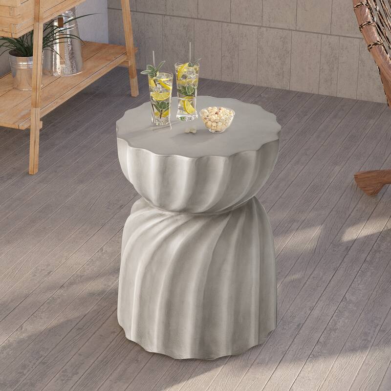 VENTOPYR Outdoor Patio Concrete 14" Side Table Garden Stool Log Table