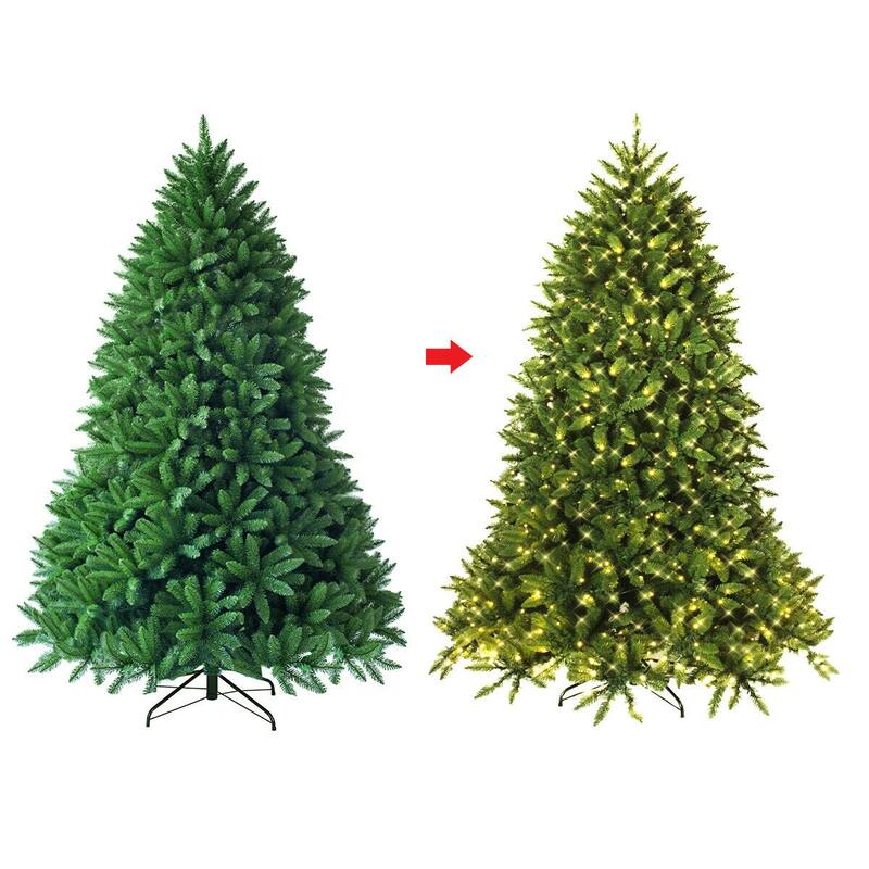 5 Feet Artificial Fir Christmas Tree with LED Lights and 600 Branch Tips