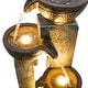 preview thumbnail 12 of 11, 40-inch Outdoor Faux Stone Waterfall Fountain with LED Lights