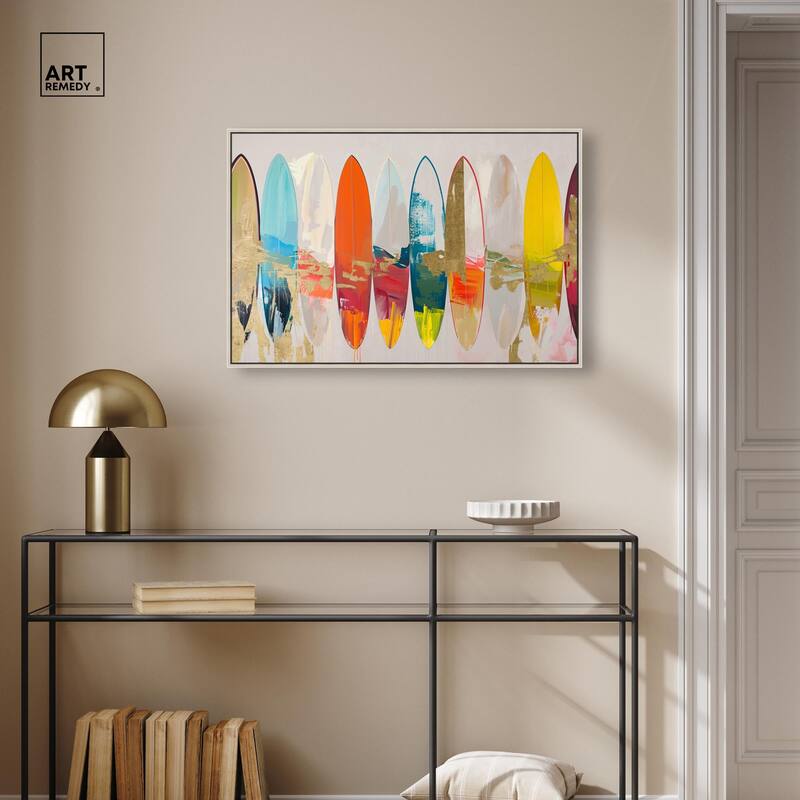 Surfboard Horizons II Canvas by Art Remedy