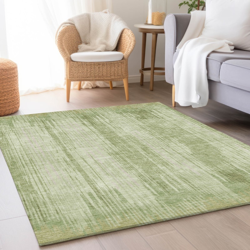 Premium Washable Super Soft Transitional Stripes Mayfield Rug - Aloe - 5' x 7' 6" - Rectangle