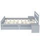 preview thumbnail 13 of 16, Full Size Wooden Platform Bed with 2 Storage Drawers and 2 Tables
