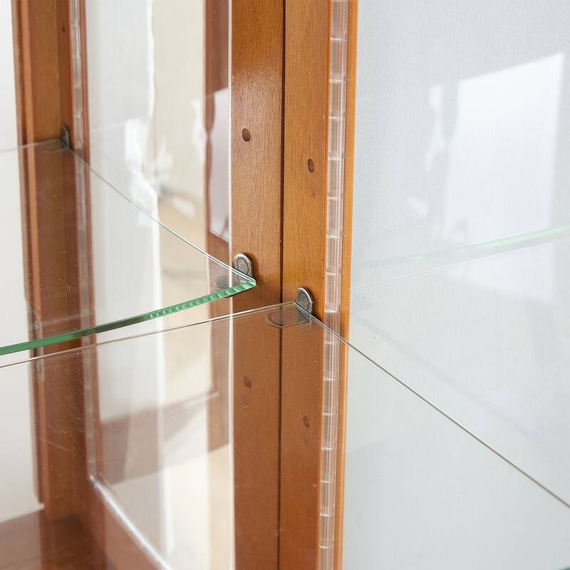 6-Shelf Lighted Antique Display Cabinet