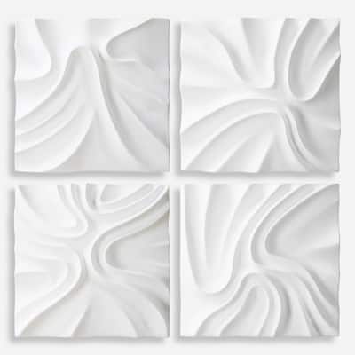 Uttermost 04368 Snowdrift 15" x 15" Sculptural Wall Panels - Set of 4