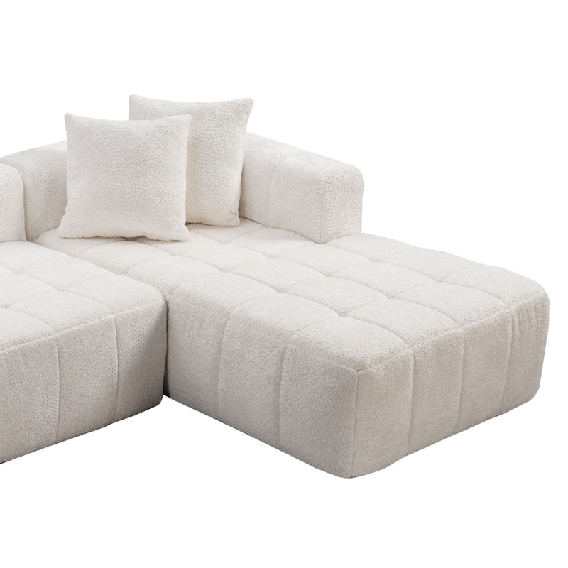107.9" Modern L-Shape Cloud Sectional Sofa, No Assembly Required