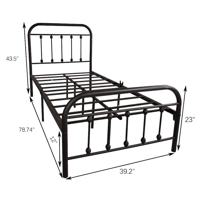 Heavy Duty Steel Twin Metal Bed Frame