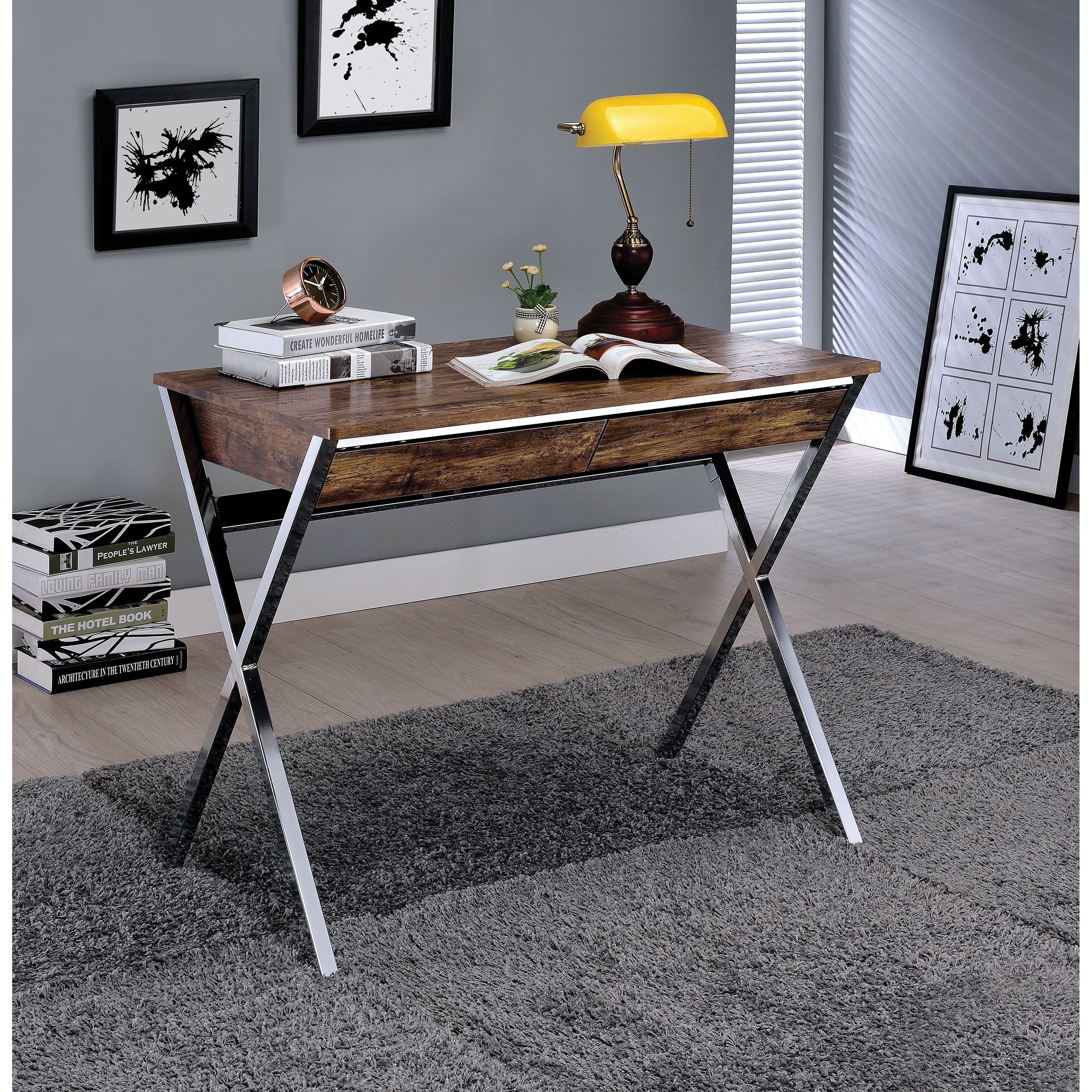Desk with shop chrome legs