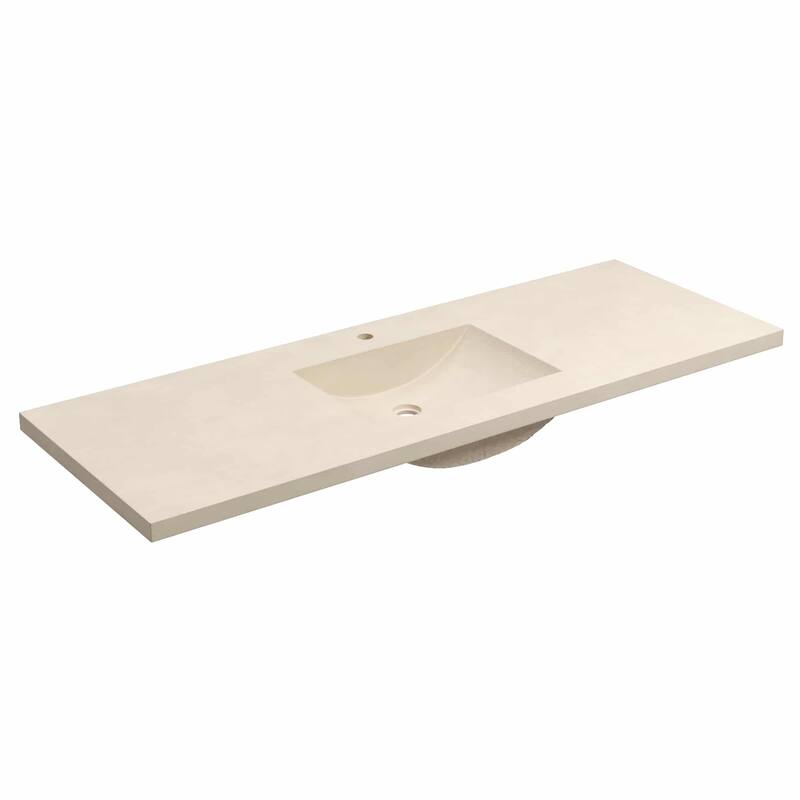 Palomar 60-inch NativeStone Bathroom Sink - Sand - Single Faucet Hole - 60.5"