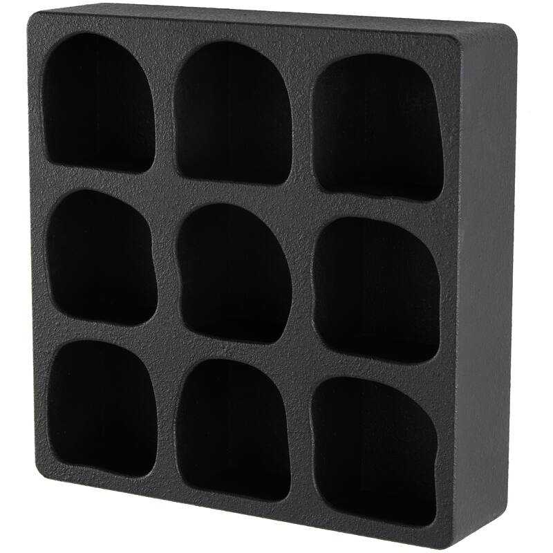 Cream or Black Wood 9 Shelf Geometric Room Wall Shelf