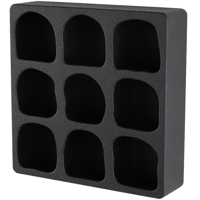 Wood Geometric 9 Shelf Room Wall Shelf - Cream or Black - Roche River Decor - Black