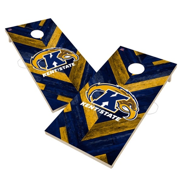slide 2 of 5, Kent State Golden Flashes Premium 2x4 Cornhole Boards - V3 Include Carrying Case