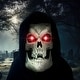 preview thumbnail 3 of 14, Haunted Hill Farm 8.5-Ft. Tall Motion-Activated Ginormous Reaper, Premium Talking Halloween Animatronic