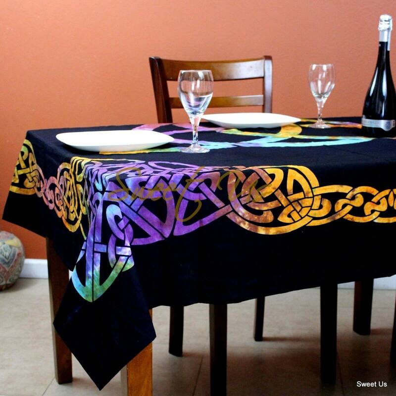 Celtic Triquetra Trinity Tablecloth Square - Multi-Color