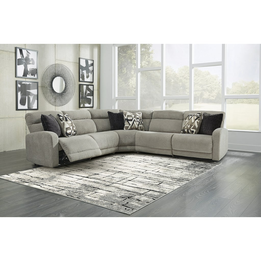 Signature Design by Ashley Colleyville Gray 5-Piece Power Reclining Sectional - 120"W x 129"D x 39"H