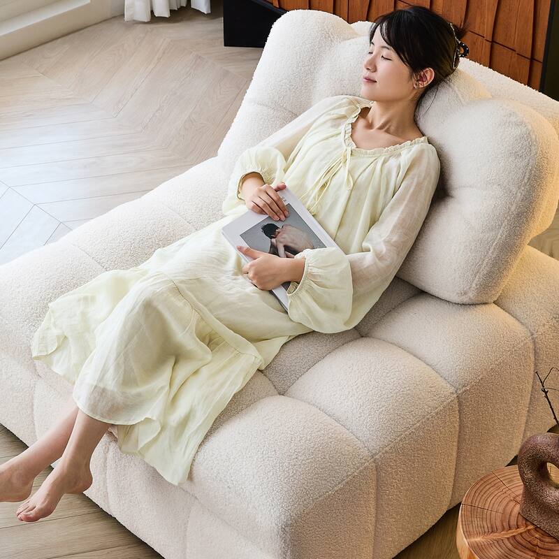 JASIWAY White Teddy Pull-Out Single Sofa Bed - Teddy Plush-Ivory