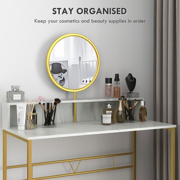 Marble top vanity desk sale