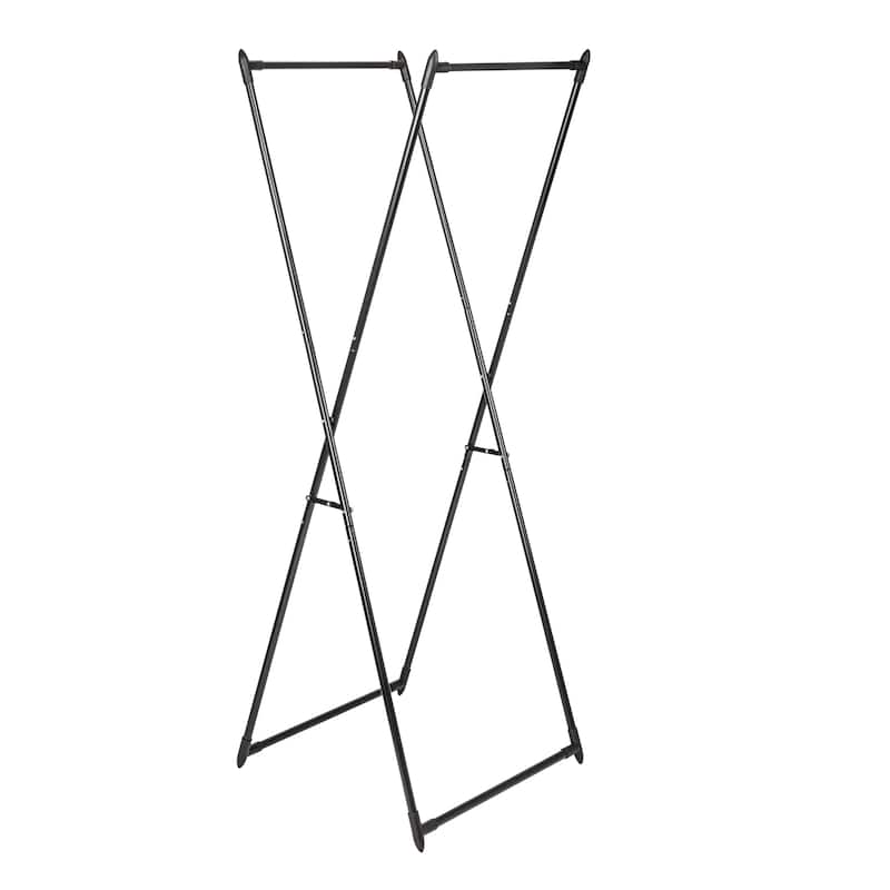 Household Essentials Valet Folding Clothes Rack - 22.8"L x 21.3"W x 61.2"H - Black