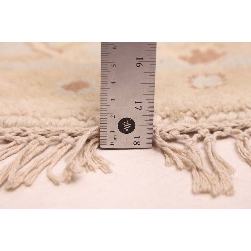 ECARPETGALLERY Hand-knotted Royal Oushak Ivory Wool Rug - 5'0 x 5'0