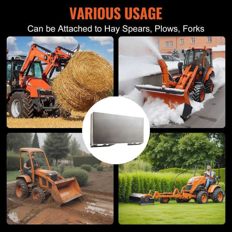 Skid Steer Attachment Plate with Deere, Kubota, Bobcat, Mahindra Skid Steers and Tractors