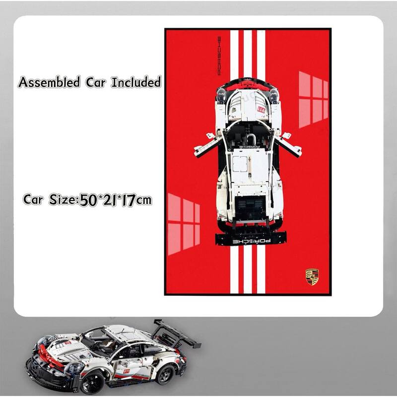 Assembled Building Block Car With Poster Display, Wall Art