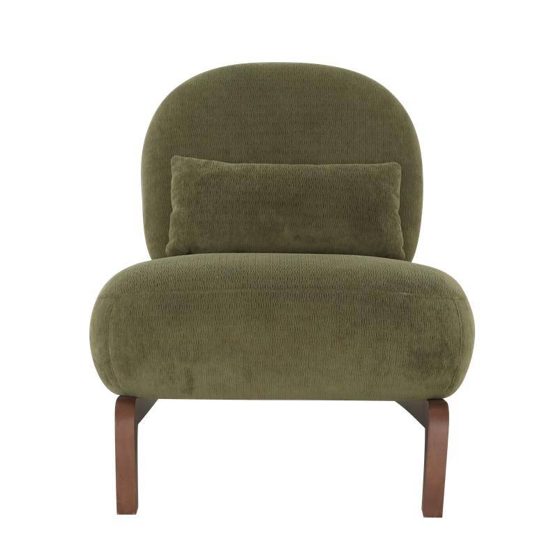 Elegant Velvet Armless Accent Chair - Modern Solid Wood Legs, Versatile Seating for Any Space