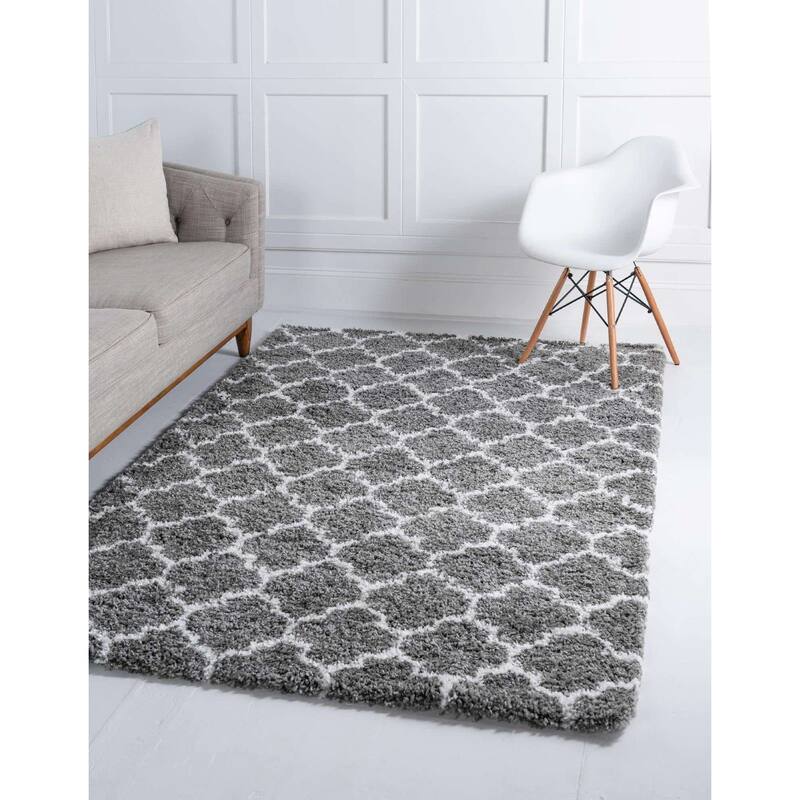 Shag Shoploni Collection Area Rug - 4'x6' - Gray
