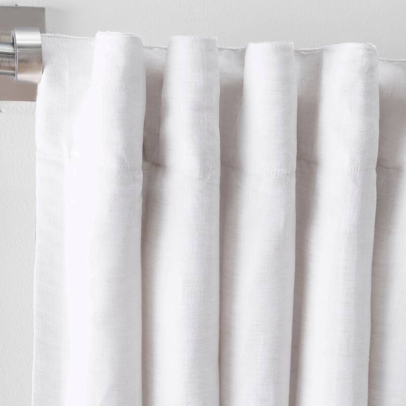 Serene Premium Cotton-Linen Blend Rod Pocket W Back Tabs Single Curtain Panel
