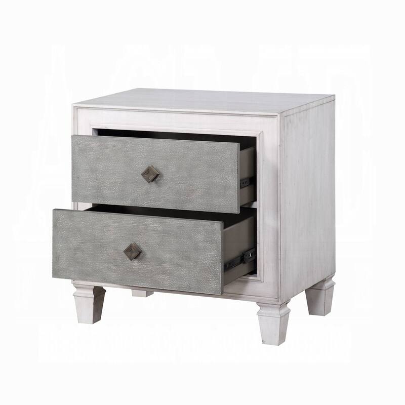 Two-tone Finish Nightstand with 2 Drawers