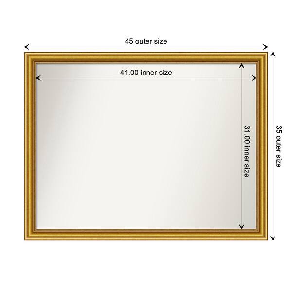 dimension image slide 37 of 93, Wall Mirror Choose Your Custom Size - Extra Large, Townhouse Gold Wood