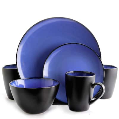 Gibson Downtown Round 16pc Dinnerware Set, Blue