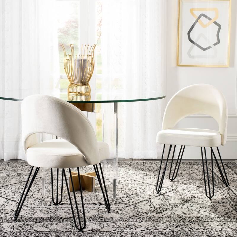 SAFAVIEH Jora Velvet Retro Navy Side Chair (Set of 2)