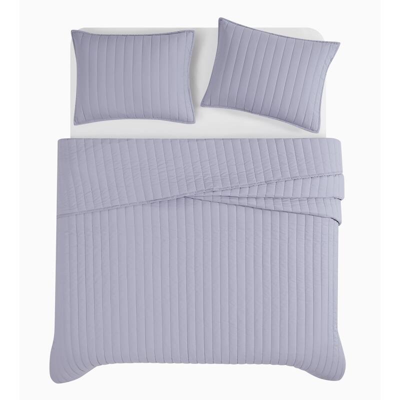 Brooklyn Loom Solid Cotton Percale Quilt Set