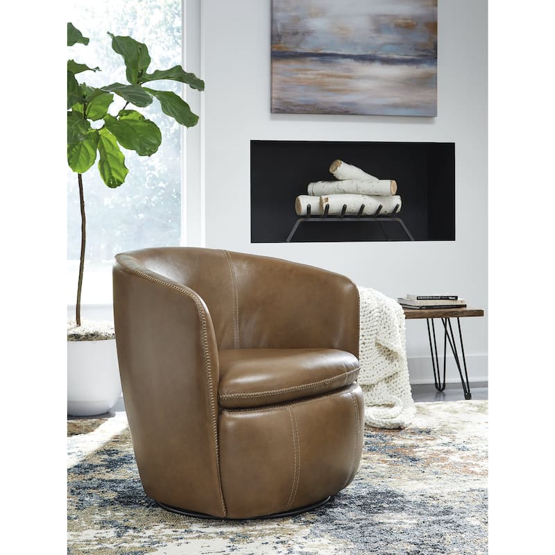 Signature Design by Ashley Kierreys Swivel Chair - 31.75"W x 28"D x 31.5"H - Brown