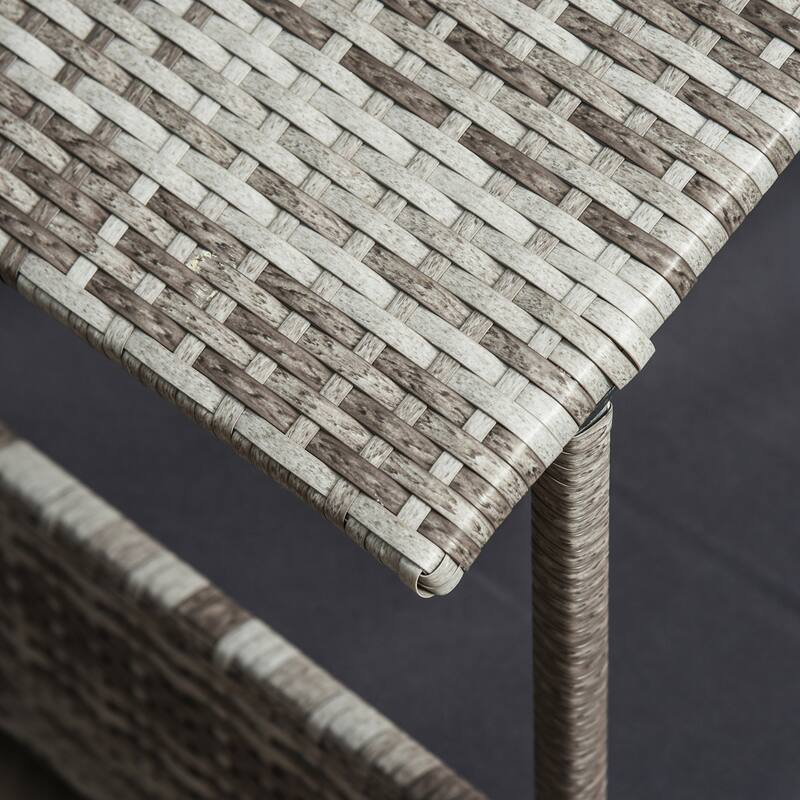 Wicker Dog House Outdoor with Canopy, Rattan Dog Bed with Water-resistant Cushion, for Small and Medium Dogs