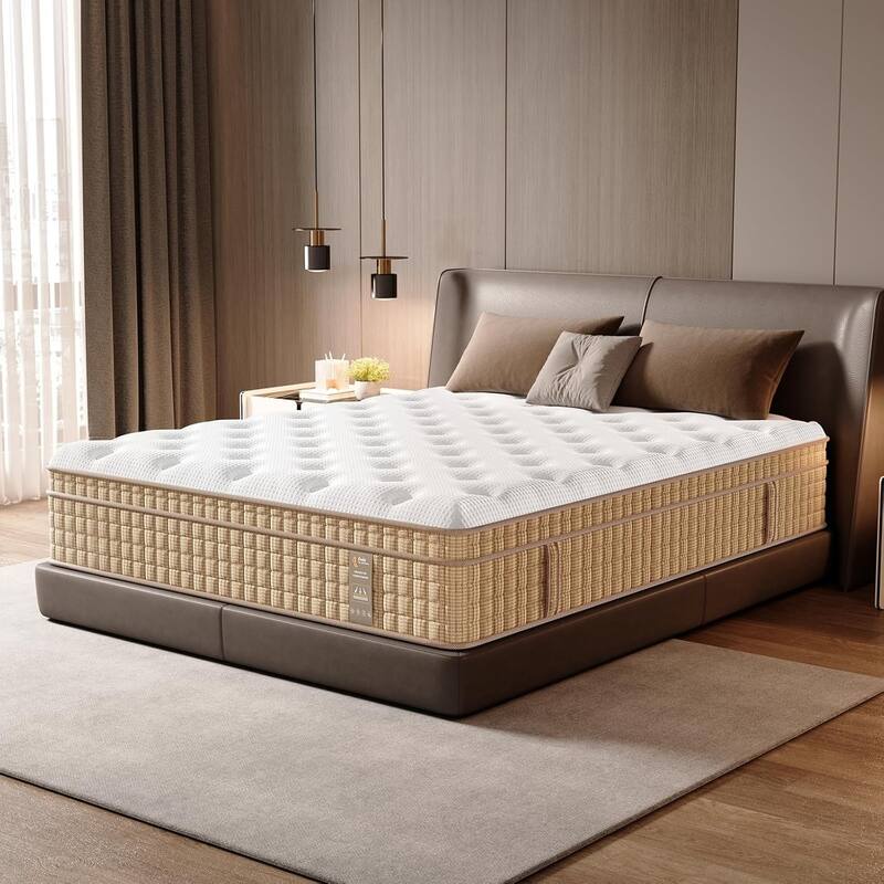 GDFStudio Thalassian 12" Gel Memory Hybrid Cooling Mattress - Beige - Full