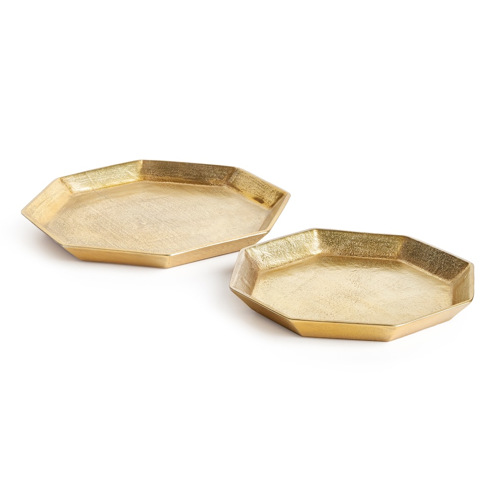 Dezi Octagonal Serving Trays, Set Of 2