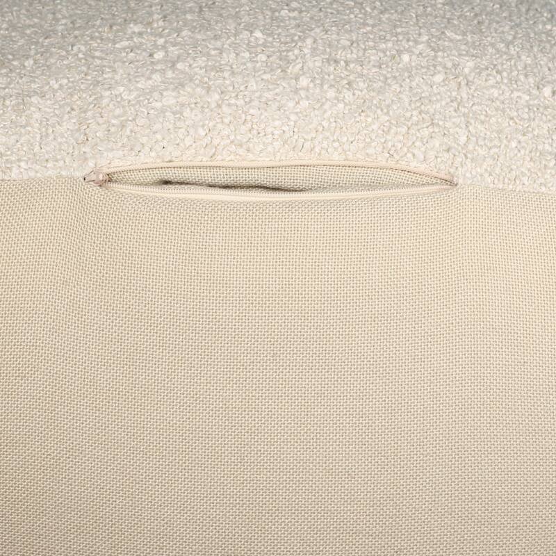 Sevita Solid Mid-Century Hand-Woven Square Pouf - Beige