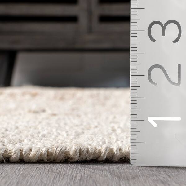 dimension image slide 0 of 2, Nuloom Fletcher Casual Jute Middle Tassel Area Rug