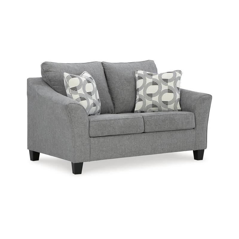 Signature Design by Ashley Mathonia Smoke Loveseat - 68"W x 40"D x 41"H