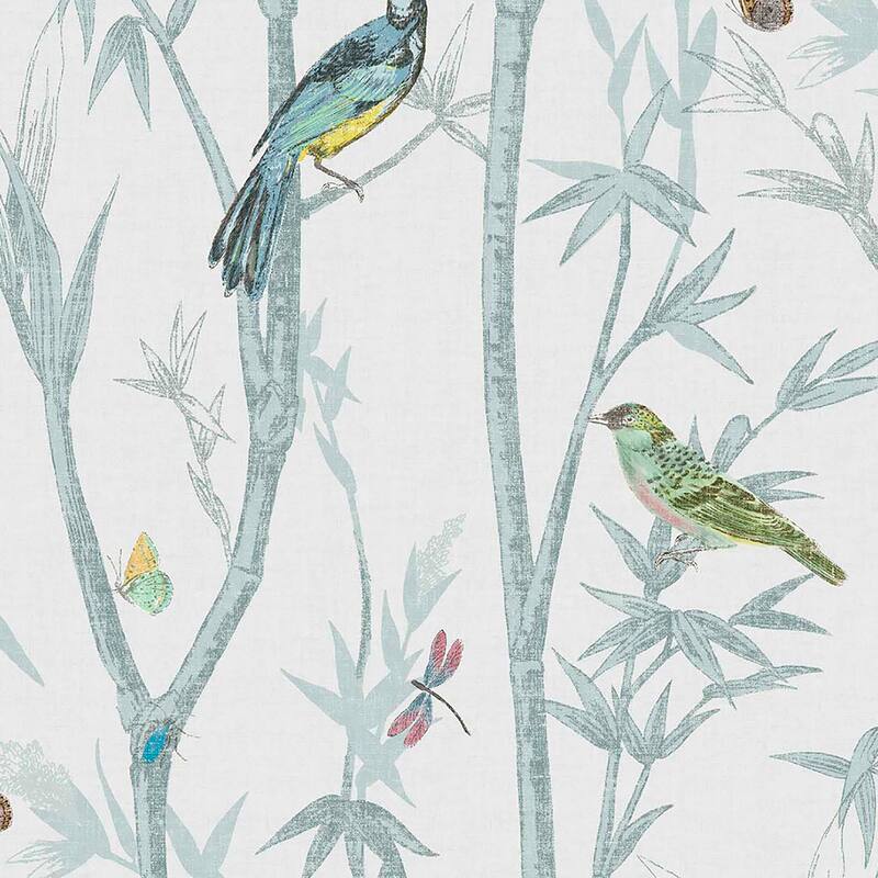 NEXT Chinoiserie Bird Trail Duck Egg Wallpaper