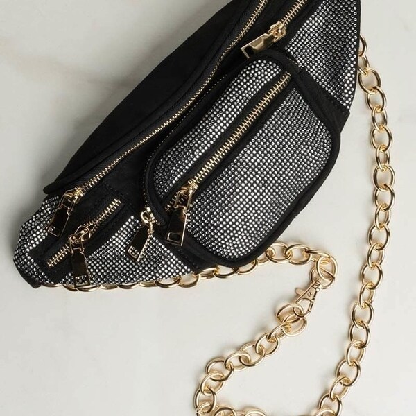 fanny pack with gold chain