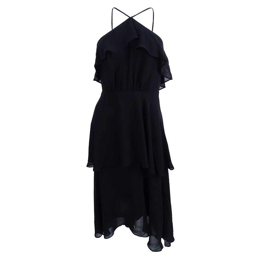 tiered halter maxi dress