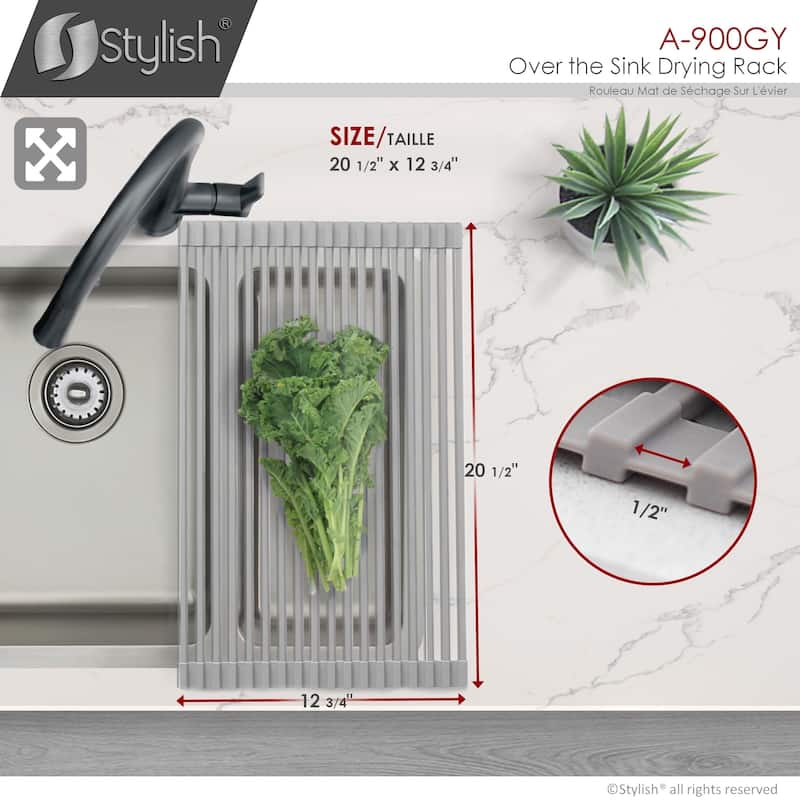 STYLISH Multipurpose Over Sink Roll-Up Dish Drying Rack