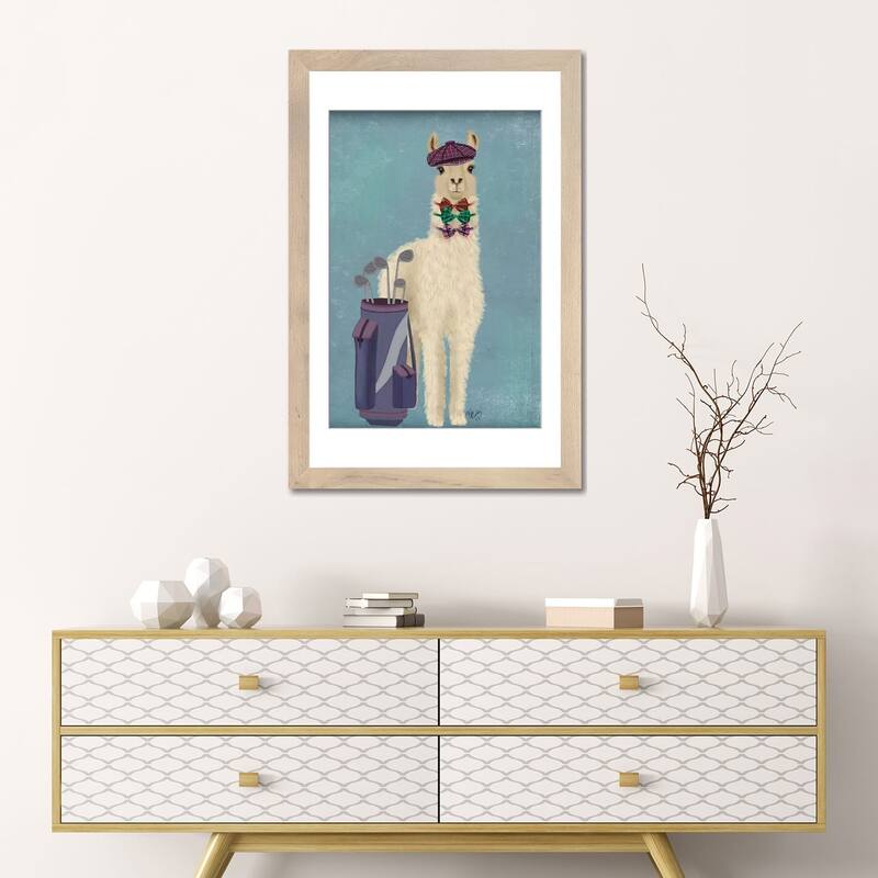 iCanvas "Llama Golfing" by Fab Funky